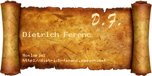 Dietrich Ferenc névjegykártya