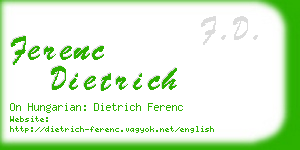 ferenc dietrich business card